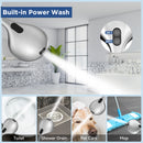 HOPOPRO High Pressure Shower Head with Handheld 7 Spray Settings Detachable Shower Head Built-in Power Spray to Clean Corner, Tub and Pets, Extra Long Stainless Steel Hose & Adjustable Bracket
