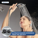 HOPOPRO High Pressure Shower Head with Handheld 7 Spray Settings Detachable Shower Head Built-in Power Spray to Clean Corner, Tub and Pets, Extra Long Stainless Steel Hose & Adjustable Bracket