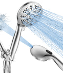 HOPOPRO High Pressure Shower Head with Handheld 7 Spray Settings Detachable Shower Head Built-in Power Spray to Clean Corner, Tub and Pets, Extra Long Stainless Steel Hose & Adjustable Bracket