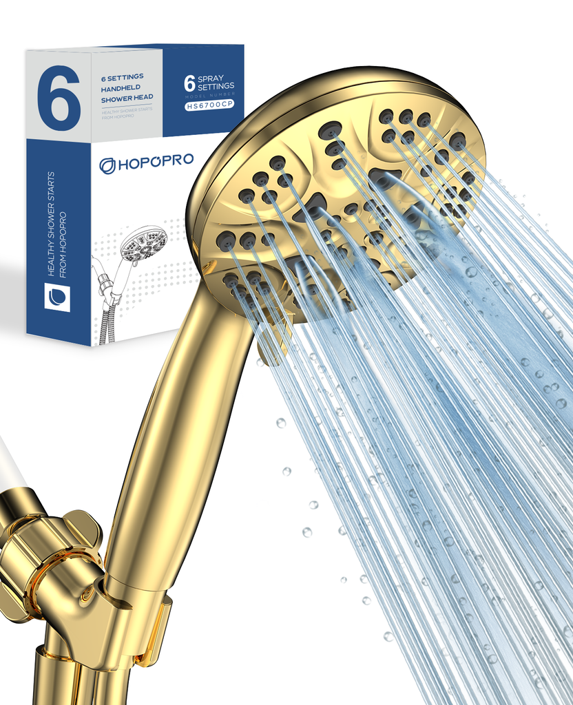 6-Mode High Pressure Handheld Shower Head Set - HOPOPRO High Flow Bath ...