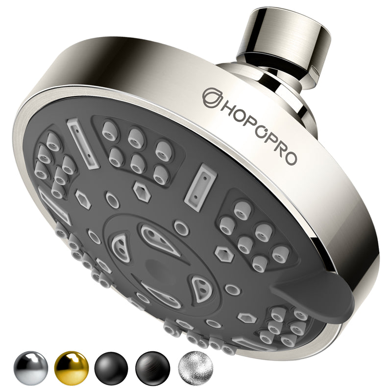 High Pressure Shower Head – 5 Spray Modes, 4.1 Inch Fixed Showerhead, Self-Cleaning Nozzles, 360° Adjustable, Easy Install - View #6