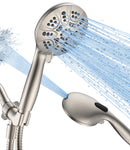 HOPOPRO High Pressure Shower Head with Handheld 7 Spray Settings Detachable Shower Head Built-in Power Spray to Clean Corner, Tub and Pets, Extra Long Stainless Steel Hose & Adjustable Bracket