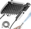 HOPOPRO 2-in-1 High Pressure Rain Shower Head withHandheld, Black Dual Showerheads with Hose, Tool-FreeInstall
