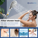 HOPOPRO Filtered Shower Head with Handheld, High Pressure Water Flow 7 Spray Modes with Built-in Power Wash, Water Softener Filters for Hard Water Remove Chlorine & Harmful Substance and Improve Skin