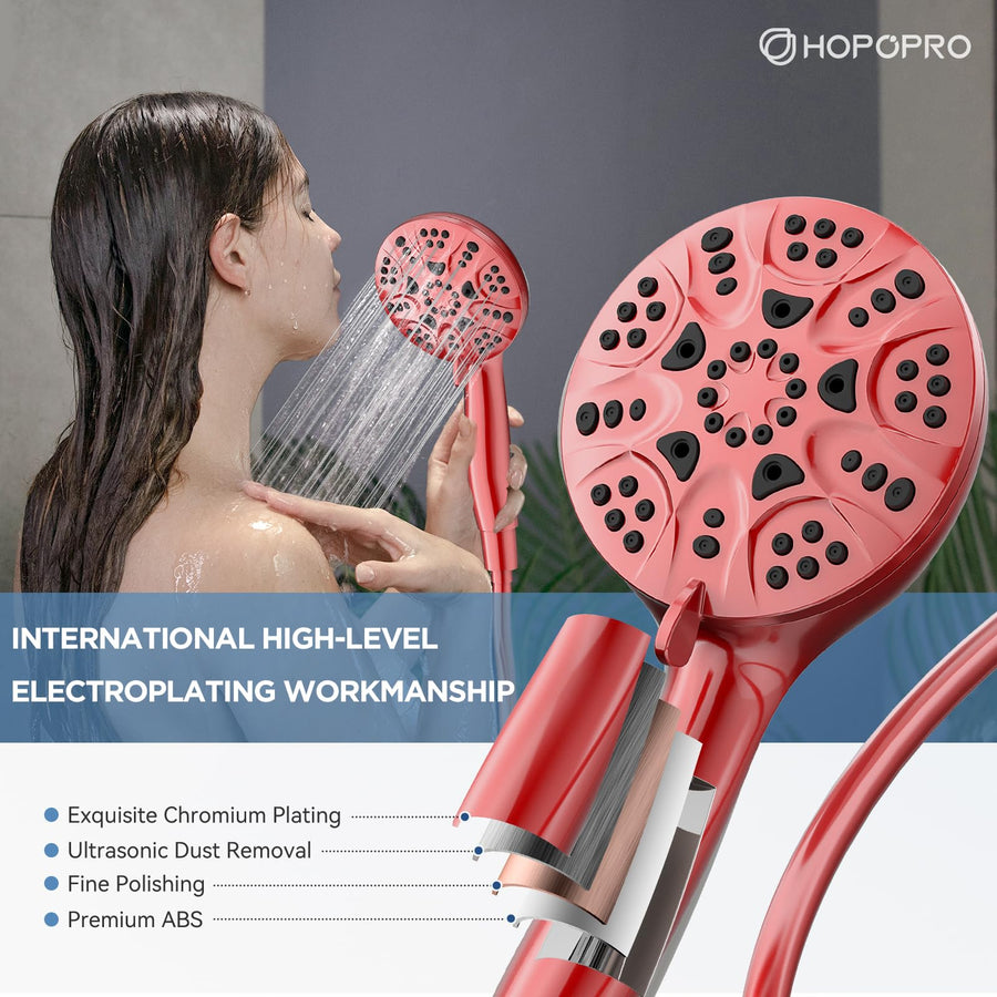 HOPOPRO 6 Functions Handheld Shower Head Set, High Flow Bathroom Showe ...