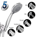 High Pressure Shower Head with handheld, HOPOPRO 5 Spray Settings Detachable Shower Head for Low Water Pressure with Adjustable Swivel Ball Bracket & Stainless Steel Hose