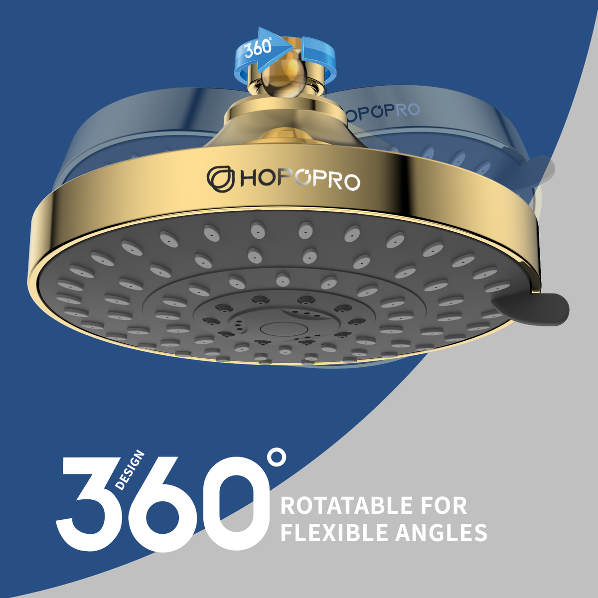 UPGRADED 6 Inch 6-Mode High Pressure Shower Head, High Flow Fixed Show ...