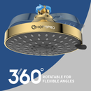 2024 Newest 6 Inch 6-Mode High Pressure Shower Head, High Flow Fixed Showerheads Bathroom Rain Showerhead for Luxury Shower Experience Even at Low Water Pressure - 1-Minute Tool-free Installation