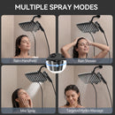 HOPOPRO 2-in-1 High Pressure Rain Shower Head withHandheld, Black Dual Showerheads with Hose, Tool-FreeInstall