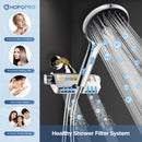 HOPOPRO 3-Way Filtered Shower Head with Handheld Combo,High Pressure Chrome Dual 2 in 1 Massage Shower Head and 4.9" Hand Held Shower Head with 79-Inch Stainless Steel Hose for Hard Water