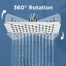HOPOPRO 9 Inches Square Rain Shower Head Large Rainfall Shower Head High Pressure Fixed Showerhead for Luxury Shower Experience Tool Free Installation