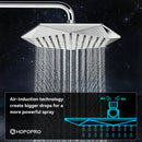 HOPOPRO High Pressure Rainfall Shower Head 11 Inches Diamond Shaped Showerhead Full Body Coverage with Anti-Clog Silicone Nozzles for Your Bathroom Shower Heads