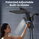 HOPOPRO Filtered Shower Head with Handheld Combo12 Inch High Pressure Rain Shower Head with Filter, 2-in-1 Dual Rainfall &amp; Detachable Handheld Showerheads with Stainless Steel Shower Hose