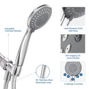 High Pressure Shower Head with handheld, HOPOPRO 5 Spray Settings Detachable Shower Head for Low Water Pressure with Adjustable Swivel Ball Bracket & Stainless Steel Hose