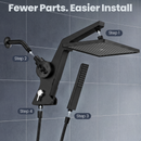 HOPOPRO Filtered Shower Head with Handheld Combo12 Inch High Pressure Rain Shower Head with Filter, 2-in-1 Dual Rainfall &amp; Detachable Handheld Showerheads with Stainless Steel Shower Hose