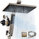 HOPOPRO Filtered Shower Head with Handheld Combo12 Inch High Pressure Rain Shower Head with Filter, 2-in-1 Dual Rainfall &amp; Detachable Handheld Showerheads with Stainless Steel Shower Hose