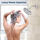 HOPOPRO NBC News Recommended Brand 6 Inch High Pressure Shower Head with 5 Functions, Newest High Flow Rainfall Shower Head Fixed Shower Head High Flow Rain Shower Head for Luxury Shower Experience