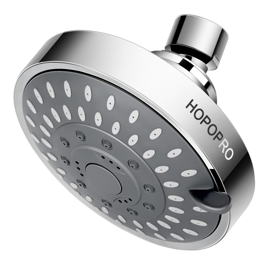 HOPOPRO NBC News Recommended 5 Modes High Pressure Shower Head 4.1 Inch High Flow Fixed Showerheads Bathroom Showerhead for Luxury Shower Experience Even at Low Water Pressure