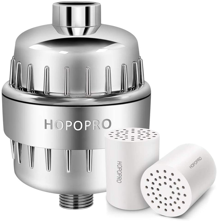 HOPOPRO NBC News Recommended Brand 18 Stages Shower Filter Set, High Output Universal Shower Head Filter Combo Water Softener Remove Chlorine Fluoride Heavy Metals Sediments Impurities