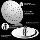 HOPOPRO NBC News Recommended Brand 8 Inch Rain Showerhead High Pressure Fixed Shower Head Metal High Flow Shower Head 304 Stainless Steel Tool-free Installation for Luxury Shower Experience