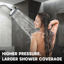 HOPOPRO NBC News Recommended 5 Modes High Pressure Shower Head 4.1 Inch High Flow Fixed Showerheads Bathroom Showerhead for Luxury Shower Experience Even at Low Water Pressure