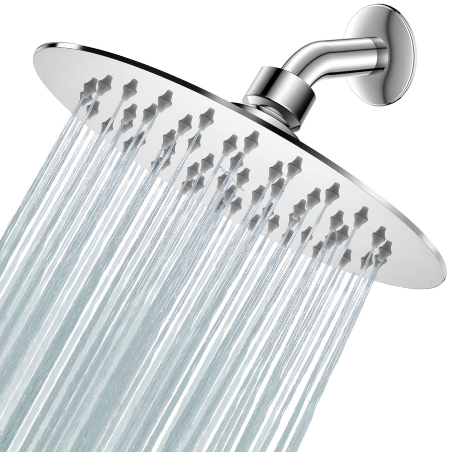 HOPOPRO NBC News Recommended Brand 8 Inch Rain Showerhead High Pressure Fixed Shower Head Metal High Flow Shower Head 304 Stainless Steel Tool-free Installation for Luxury Shower Experience